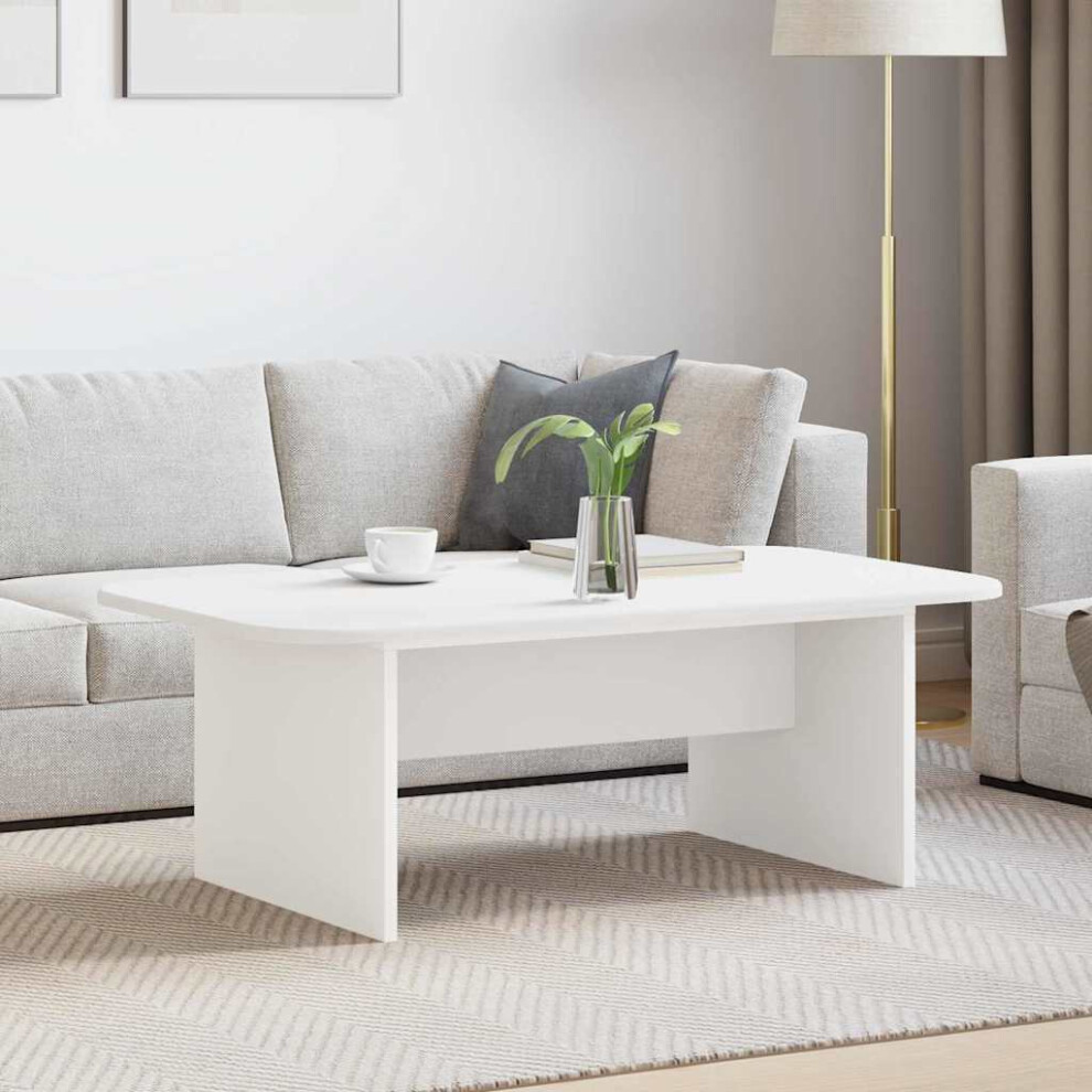 Vidaxl Coffee Table White 93 X 53 X 33 Cm Engineered Wood White,Brown