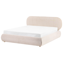 Ottoman Bed CAMPAN Fabric Light Beige 160 x 200 cm (EU King Size)