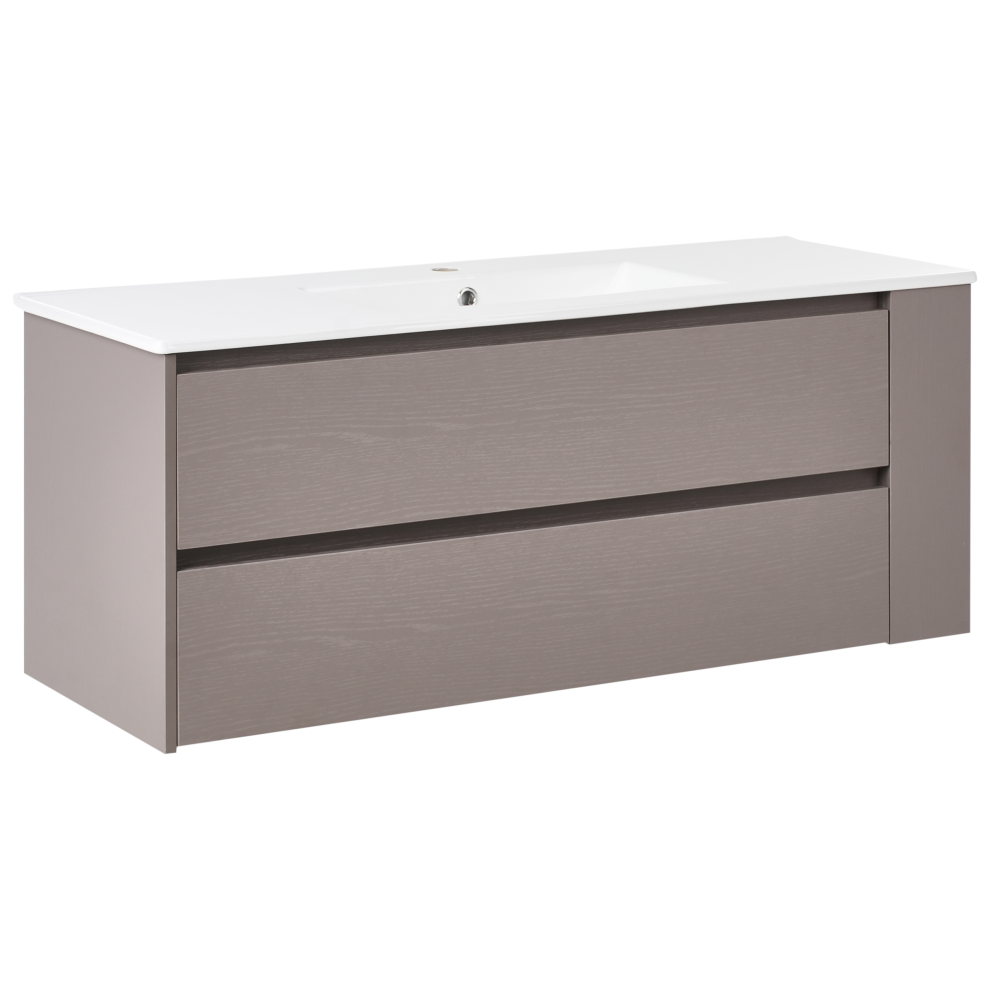 Beliani Wall Mounted Vanity Unit With Basin Mancora Taupe
