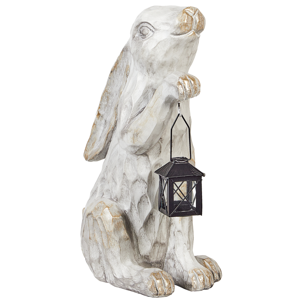 Beliani Garden Figurine Gerland Rabbit Off-White
