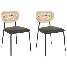Set of 2 Dining Chairs MAYETTA Metal Dark Green