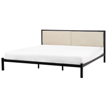 Bed Metal CLAMART 180 x 200 cm (EU Super King) Light Beige