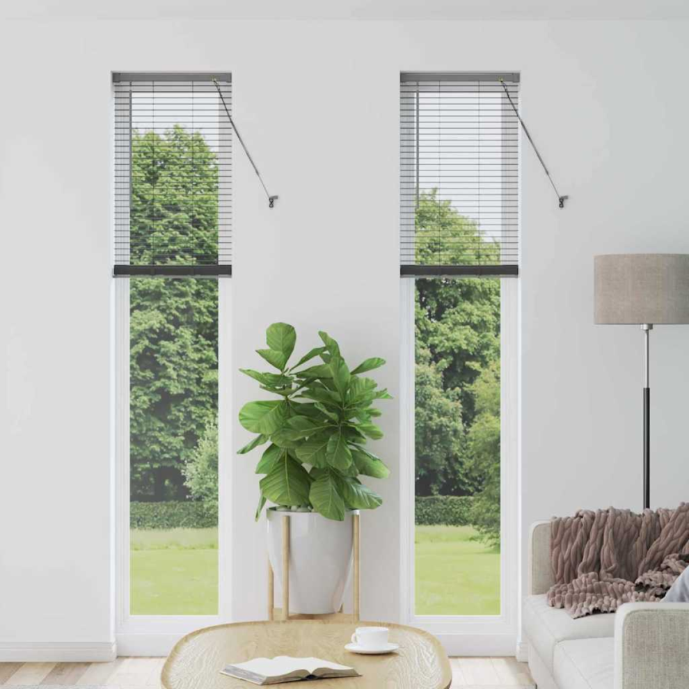 Vidaxl Venetian Blinds Manual Dark Grey 220 X 40 Cm Aluminium