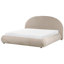 Ottoman Bed GRASSE Fabric Taupe 180 x 200 cm (EU Super King)