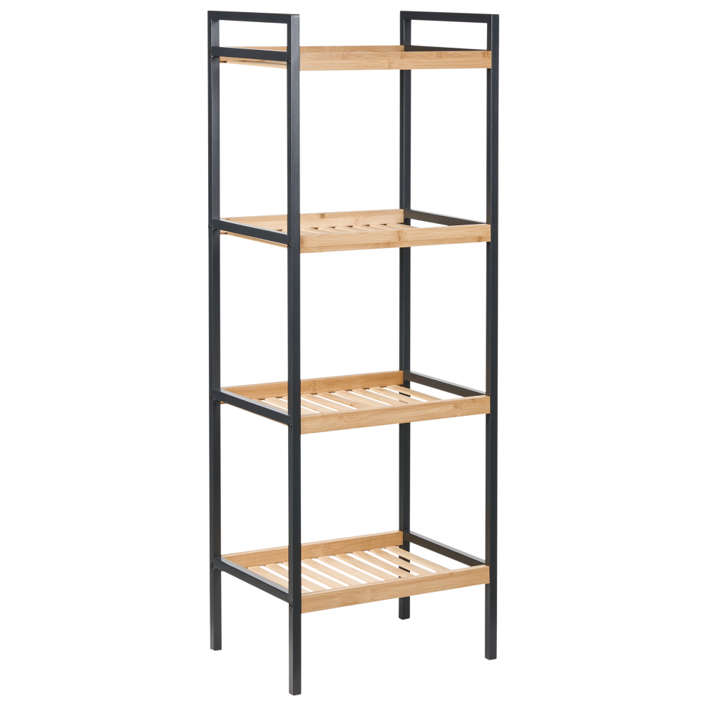 Beliani 4 Tier Shelving Unit Tajzara Bamboo Light Brown