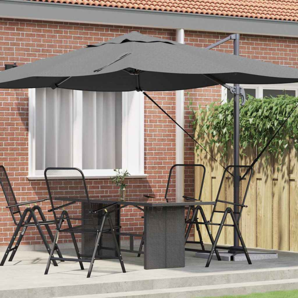 Vidaxl Umbrella Anthracite 351 X 250 X 260 Cm Polyester And Aluminium