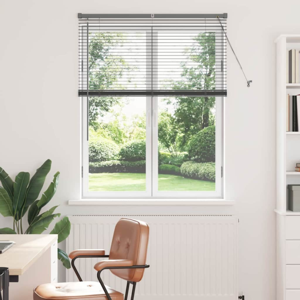 Vidaxl Venetian Blinds Manual Dark Grey 130 X 105 Cm Aluminium