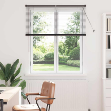 vidaXL Venetian Blinds Height Adjustable Black 130 x 110 cm Aluminium