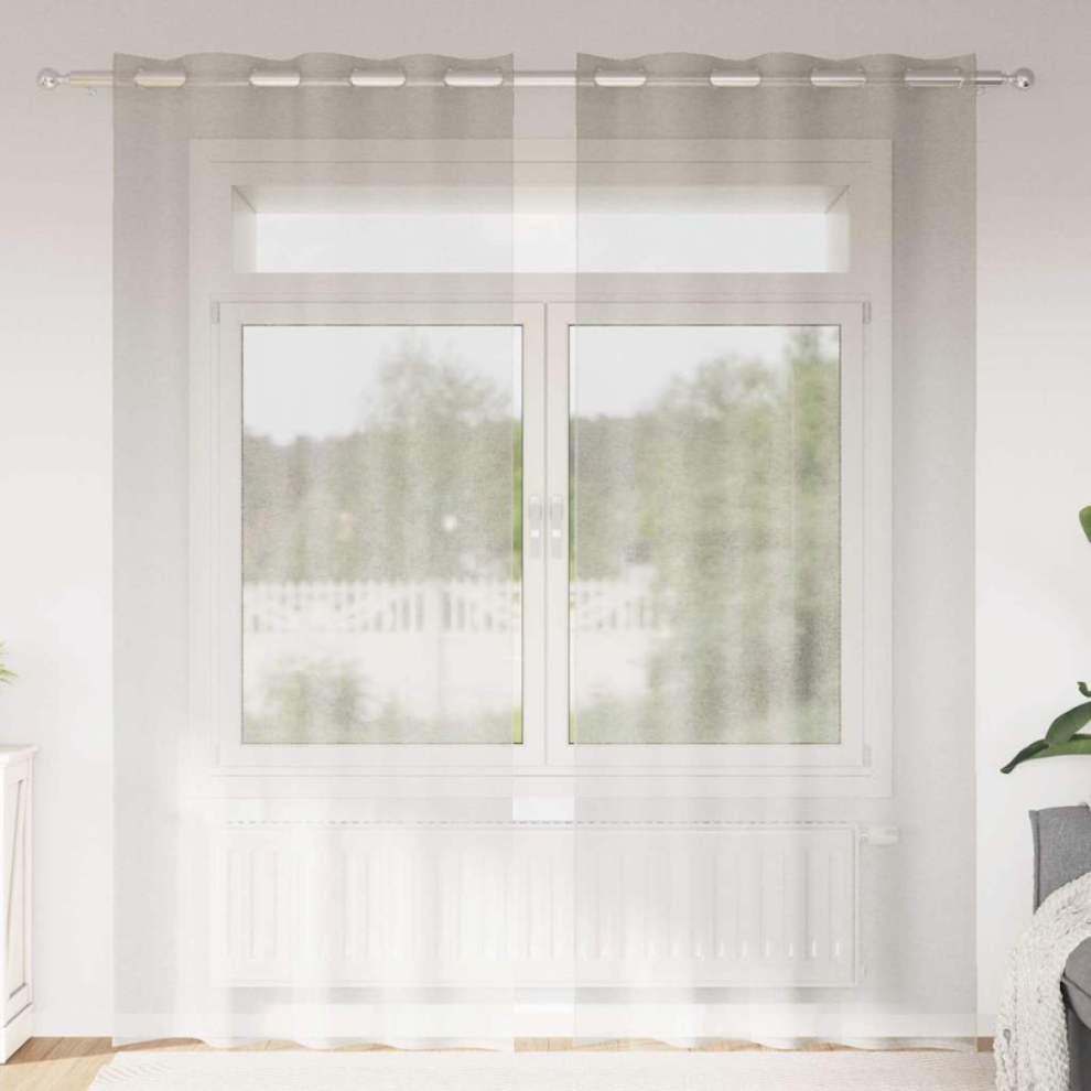 Vidaxl Voile Curtain With Curtains 2 Pcs Cream 260 X 140 Cm Polyester