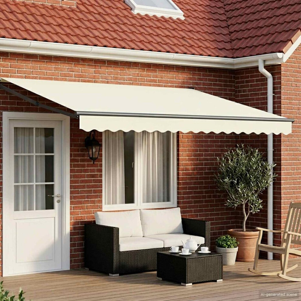 Vidaxl Manual Retractable Awning With Leds 4.5 X 3 M