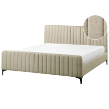 Bed Boucle LUNAN 180 x 200 cm (EU Super King) Beige