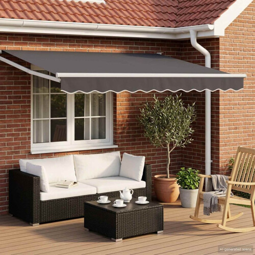 VidaXL vidaXL Manual Retractable Awning Anthracite 3.5 x 2 m