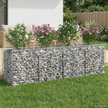 vidaXL Gabion Raised Bed Silver