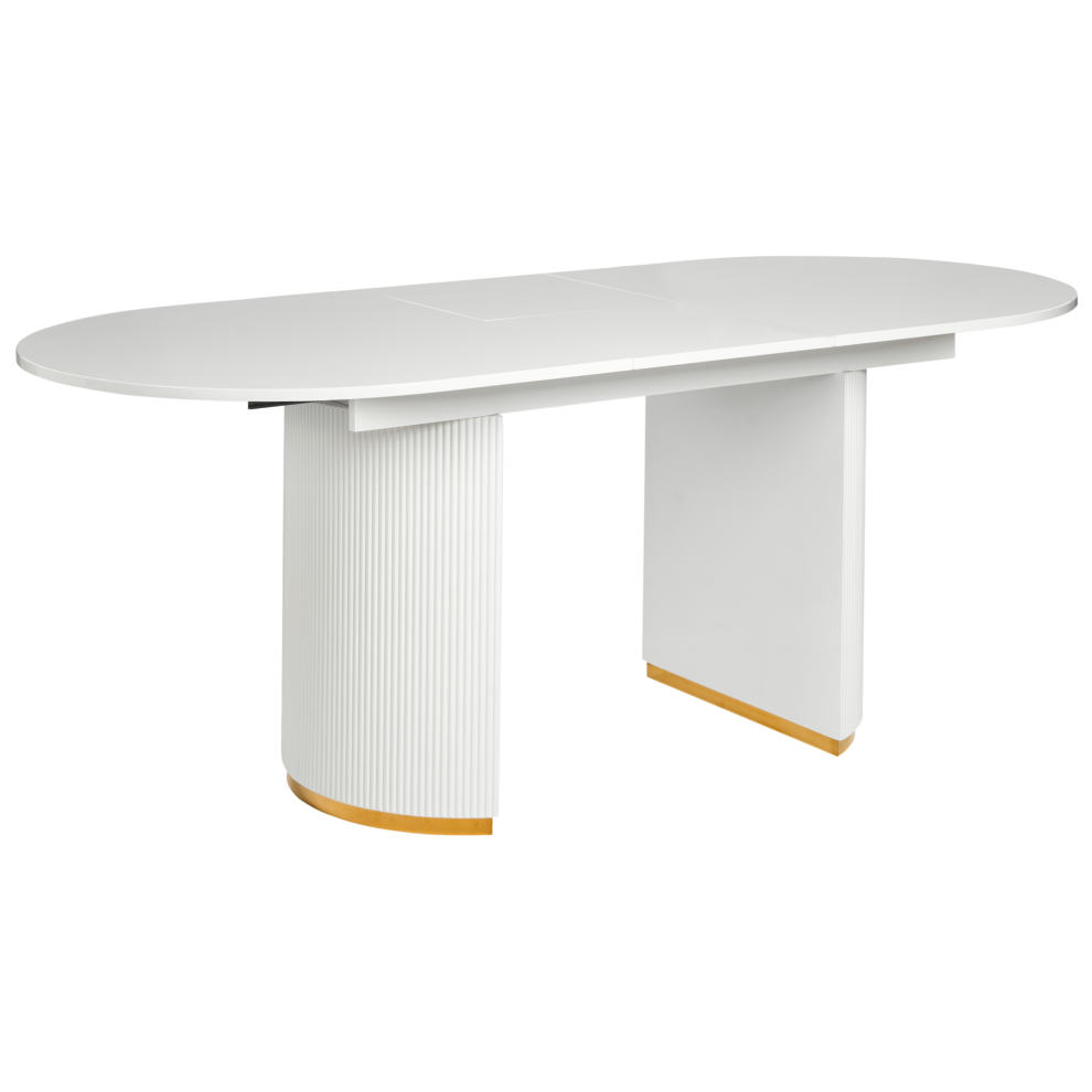 Beliani Extending Dining Table Dulverton 160/200 Cm 90 Cm White
