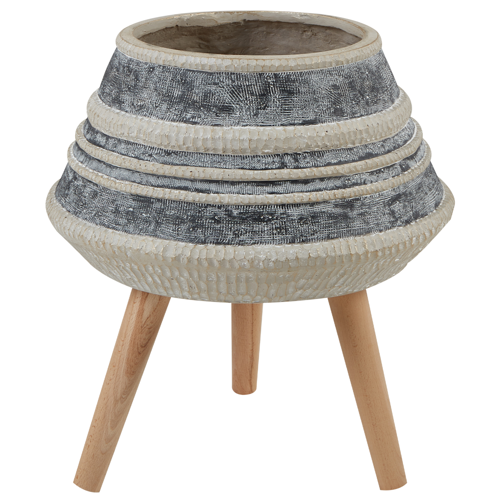 Beliani Elevated Plant Pot Athaea 37 Cm Beige