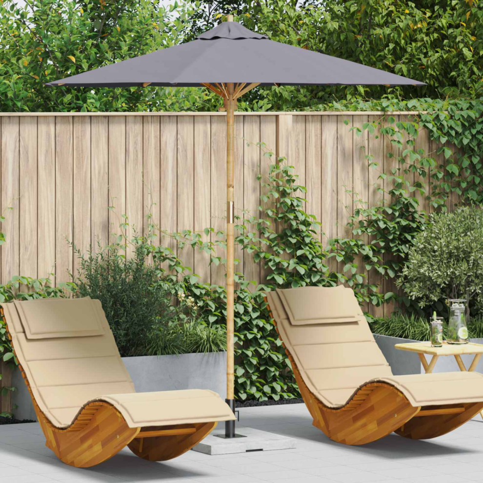 Vidaxl Garden Parasol Dark Grey 217 X 230 Cm Bamboo