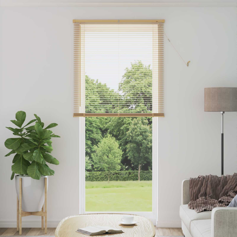 Vidaxl Venetian Blind Light Brown With Pattern 213 X 90 Cm Pvc