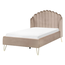 Bed Velvet AMBILLOU 120 x 200 cm (EU Small Double) Taupe