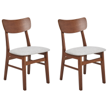 Set of 2 Dining Chairs ANOKA Wood Brown/ Grey