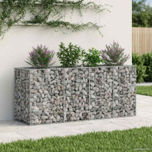 vidaXL Gabion Raised Bed Silver