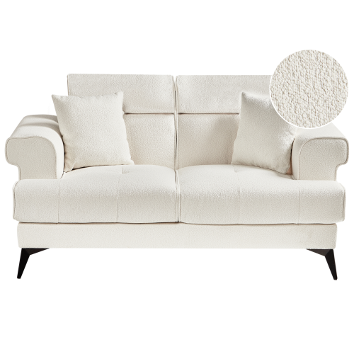 Beliani Sofa 2 Seater SKIVE Boucle White