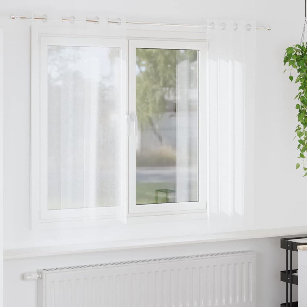 Vidaxl Voile Curtain With Curtains 2 Pcs White 175 X 140 Cm Polyester