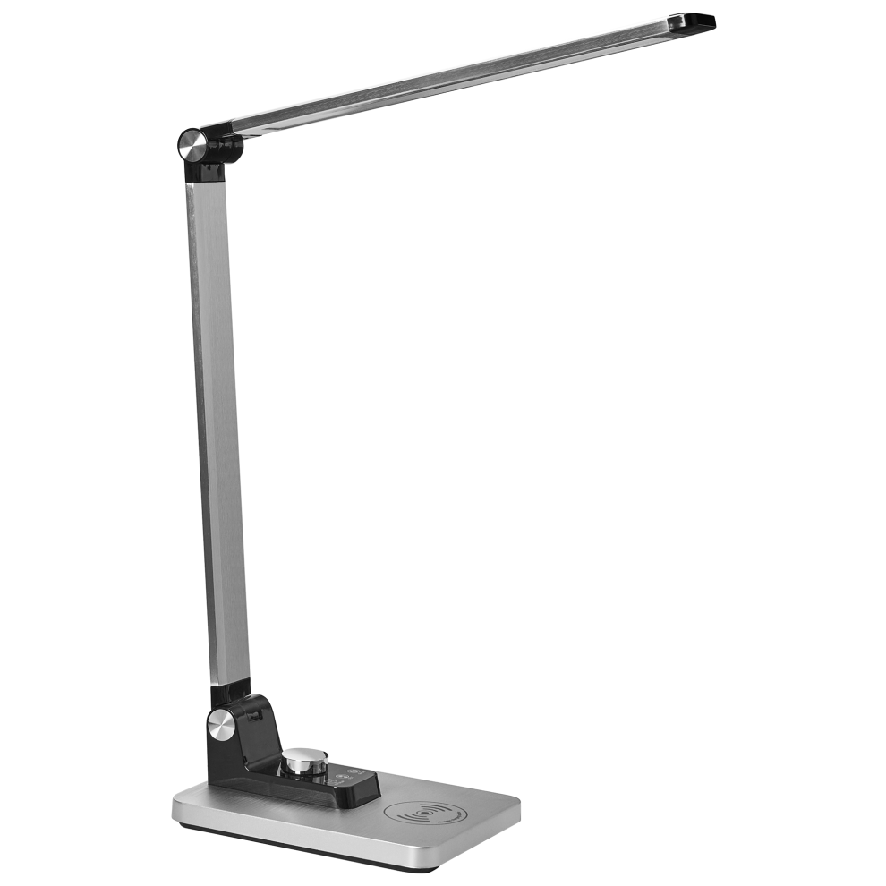 Beliani Led Desk Lamp Enif With Wireless Charger Silver