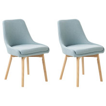 Set of 2 Dining Chairs MELFORT Fabric Light Blue