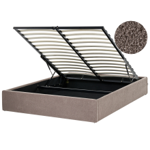 Ottoman Bed without Headboard Boucle DINAN 140 x 200 cm (EU Double) Taupe