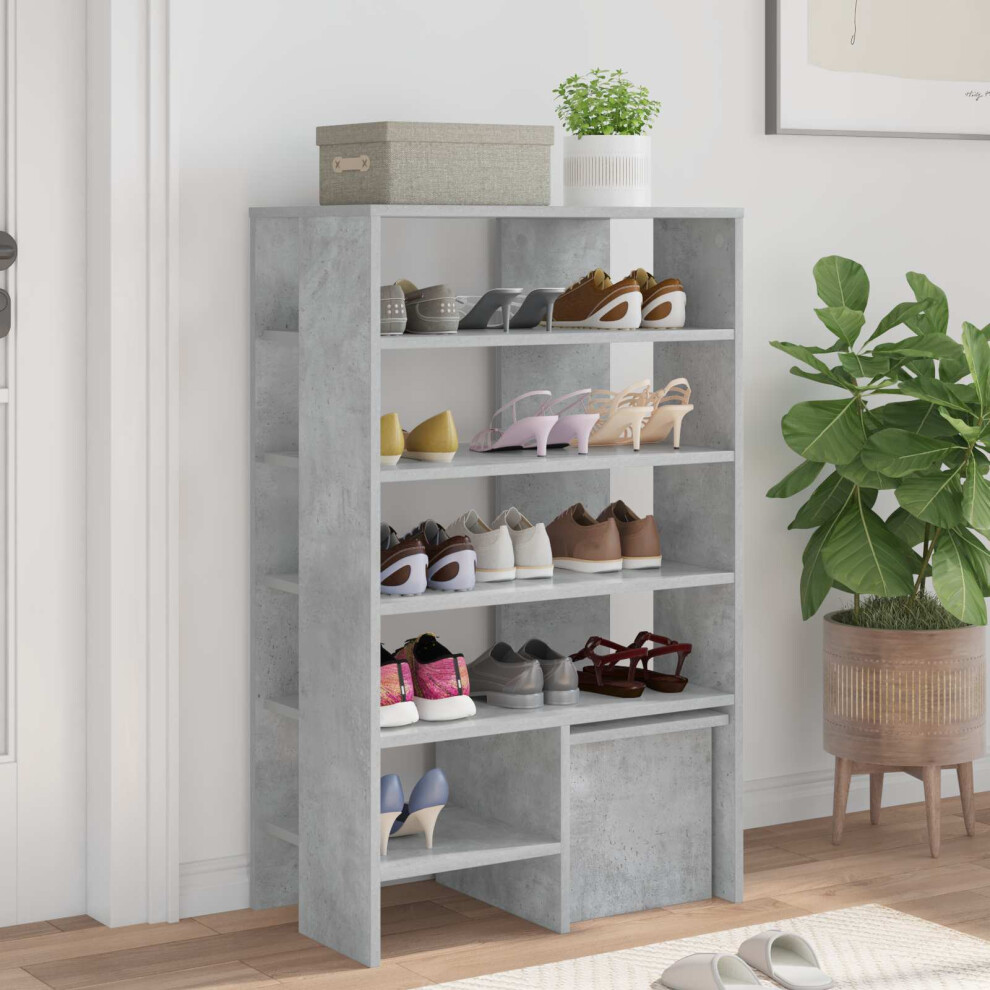 Vidaxl Shoe Cabinet With Shelf 2 Pcs Concrete Grey Engineered Wood