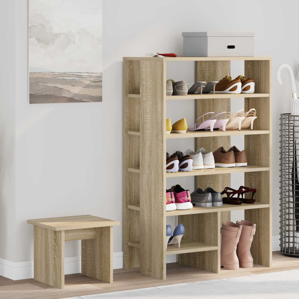 Vidaxl Shoe Cabinet With Shelf 2 Pcs Sonoma Oak Engineered Wood