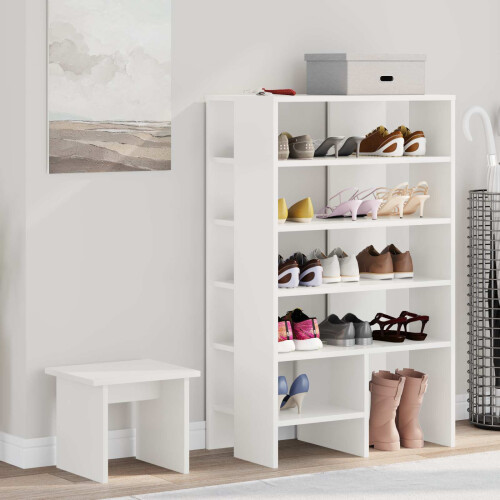 VidaXL vidaXL Shoe Cabinet with Shelf 2 pcs White Engineered Wood
