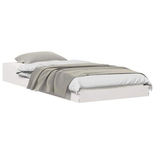 VidaXL vidaXL Bed Frame White 90 x 190 cm Solid Pine Wood 2