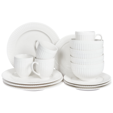Set of 16 Dinnerware COWSLIP Porcelain White