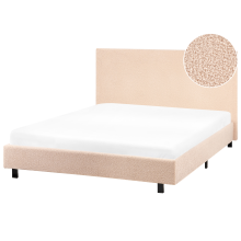 Bed Boucle ALBI 120 x 200 cm (EU Small Double) Beige