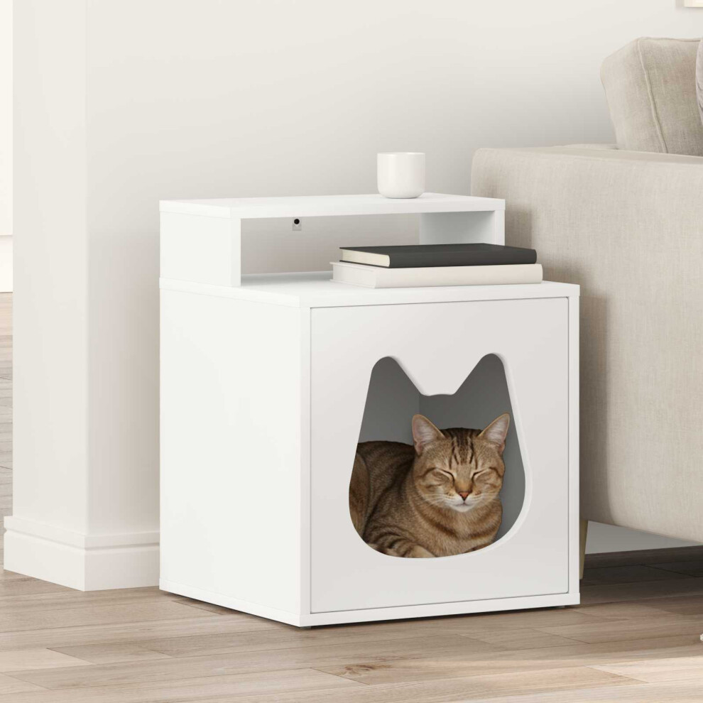 Vidaxl Cat House 42.5 X 40 X 53.5 Cm Engineered Wood White