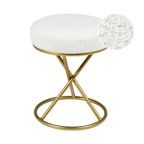 Beliani Footstool PRESHO Boucle Off-White