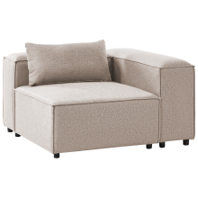 Corner Seat BRANDE Fabric Light Brown Symmetrical