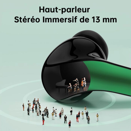 Wireless Wireless VEATOOL Oreilette Bluetooth 5.3 Waterproof Case IPX5 Stereo 60H Autonomy Micro Intégré Black 2