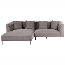 Corner Sofa 3 Seater SATER Chenille Taupe Right Hand