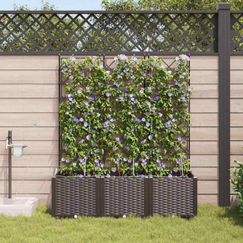 VidaXL vidaXL Garden Planter 3 pcs Brown Plastic