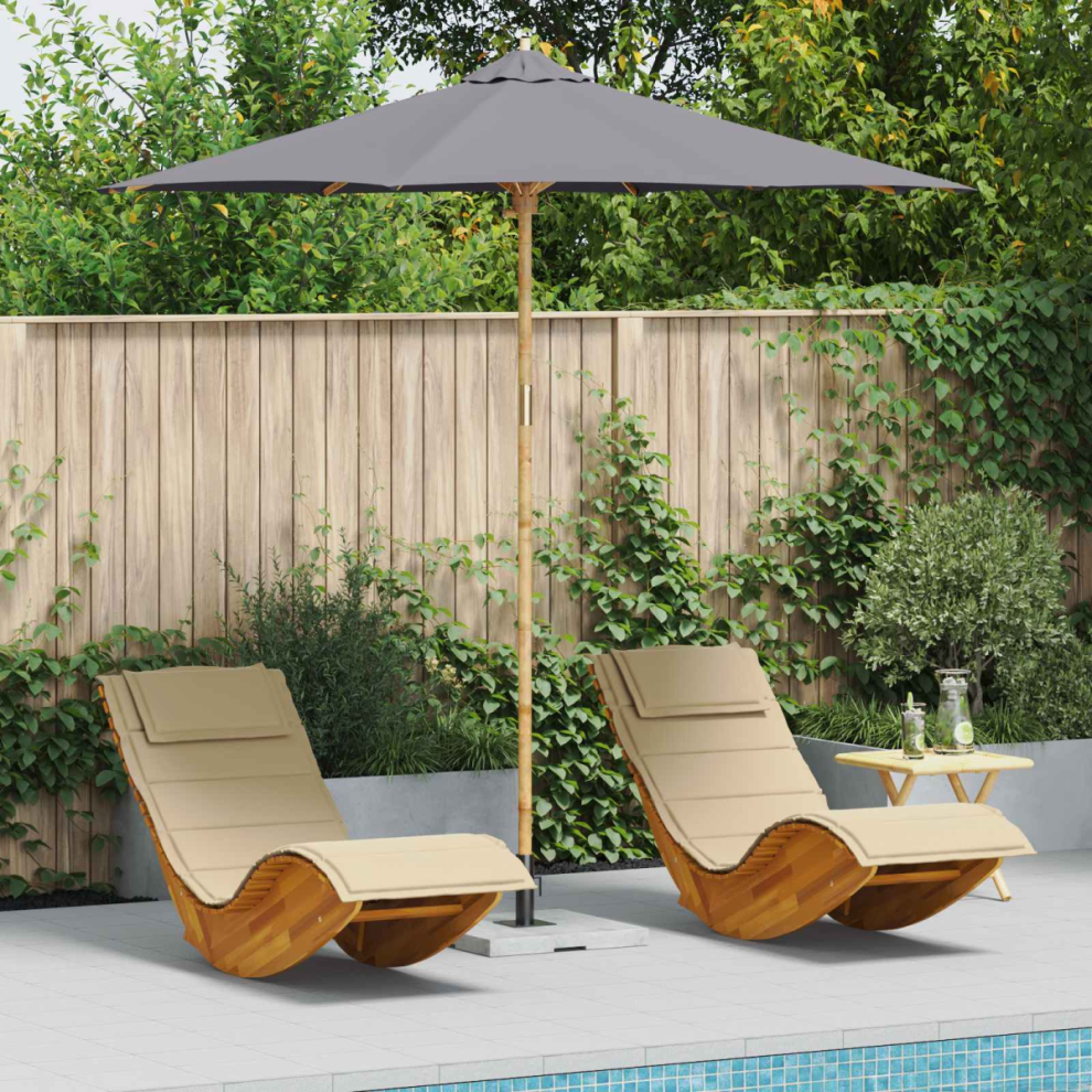 Vidaxl Garden Parasol Dark Grey 270 X 260 Cm Bamboo