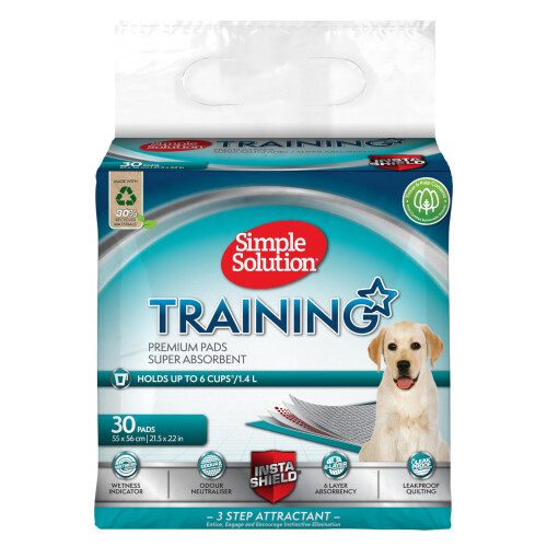Simple Solution Absorbent Premium Dog and Puppy Training Pads -Pack of 30