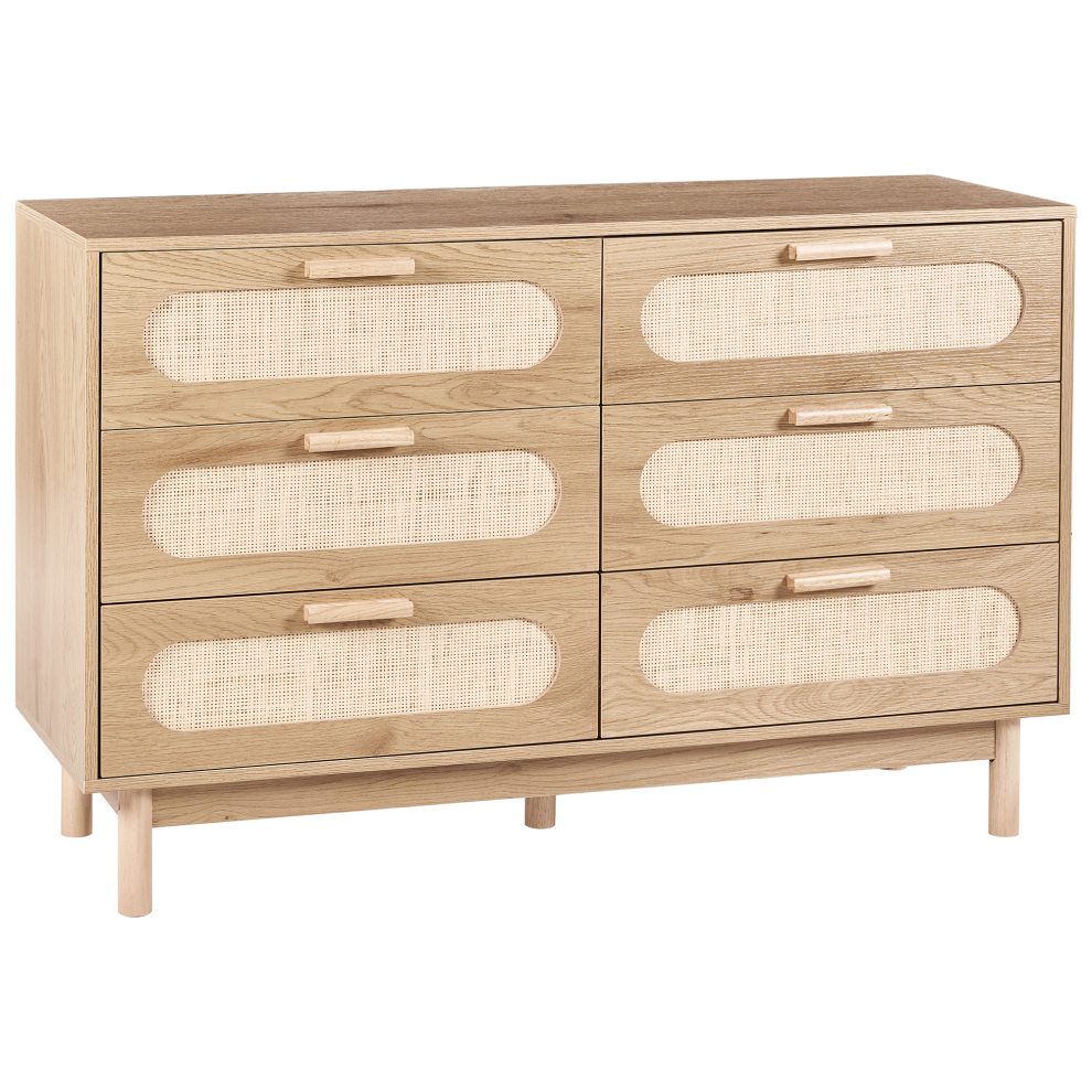Beliani 6 Drawer Chest Costello Light Brown