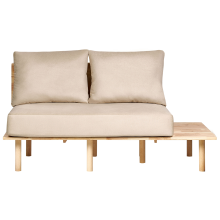 Sofa 2 Seater SALO Fabric Sand Beige with Tables
