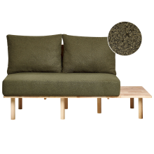 Sofa 2 Seater SALO Boucle Dark Green with Tables