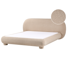 Bed Boucle BAYEL 160 x 200 cm (EU King Size) Taupe