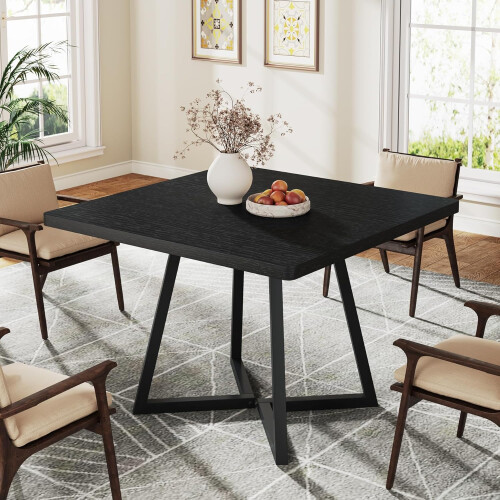 Tribesigns Tribesigns Dining Table for 4, industrial style,80 x 80 x 75 cm kitchen table,Black