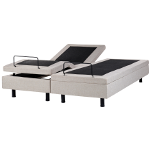 Adjustable Bed without Headboard Fabric DUKE 160 x 200 cm (EU King Size) Beige