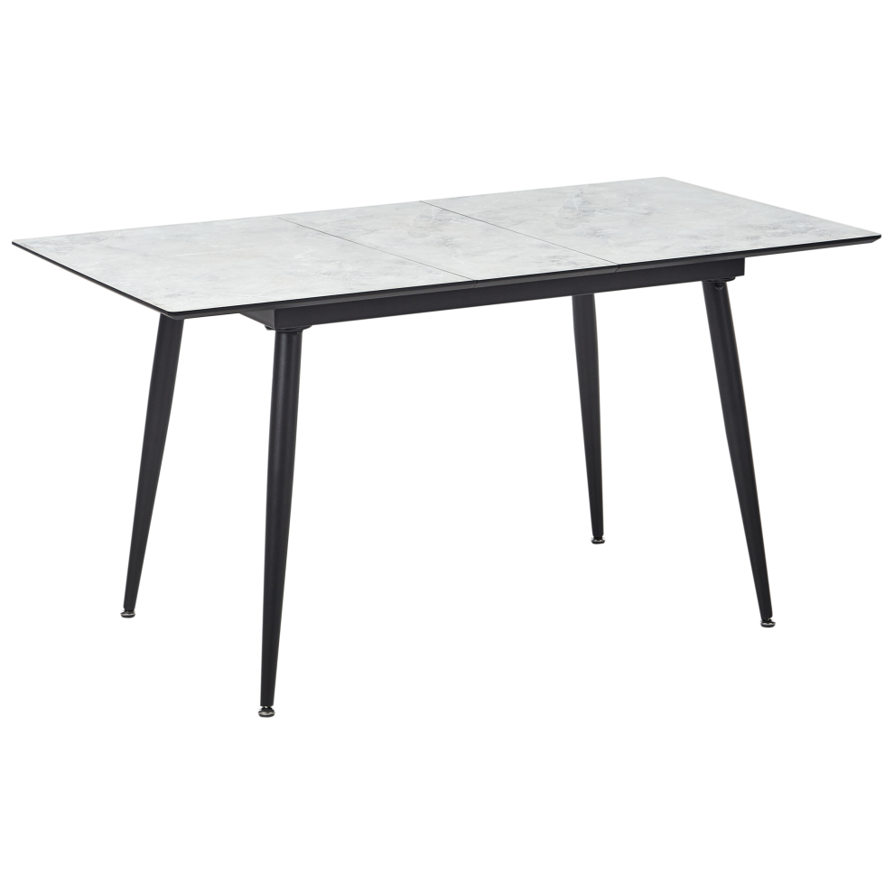 Beliani Dining Table Eftalia White Marble 120/150 Cm 80 Cm